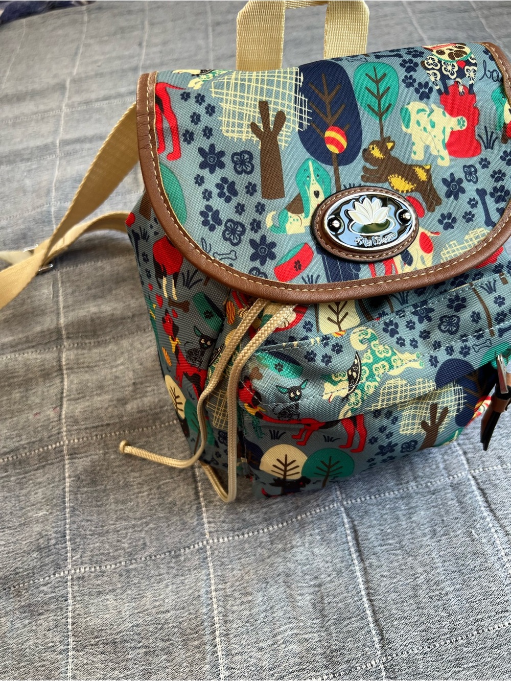 Lily bloom who let the dogs Canvas  small Backpack